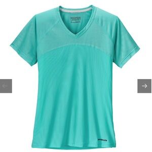 Patagonia Light teal Blue wind chaser Active Tee size S